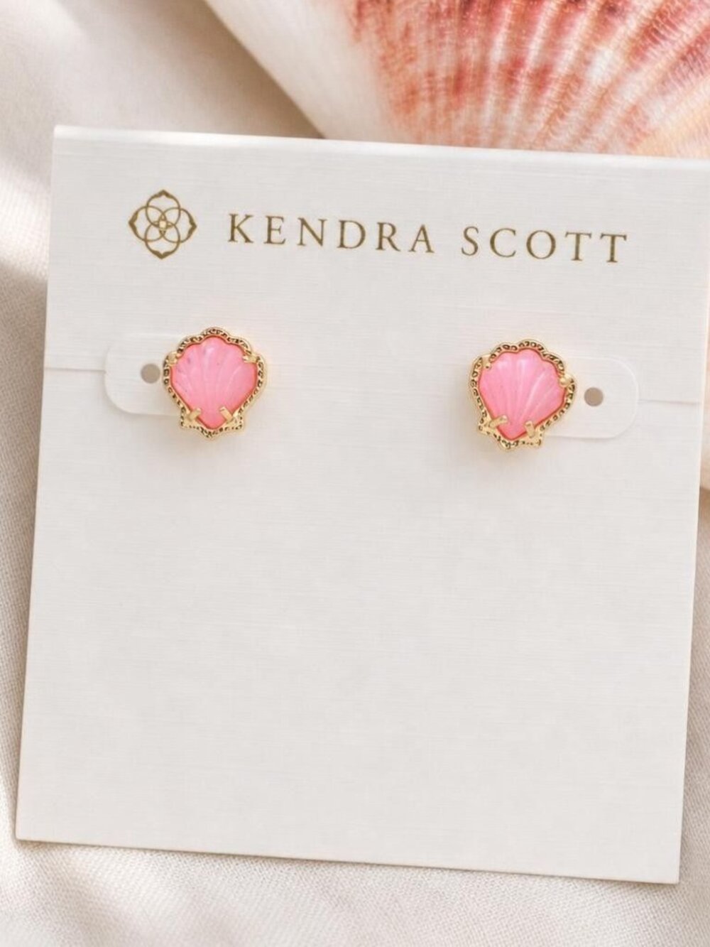 Kendra Scott Brynne Shell Gold Stud Earrings